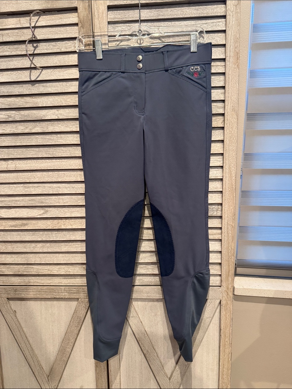 Dover saddlery Blue Riding Breeches with Knee Patches size 26 pre owned